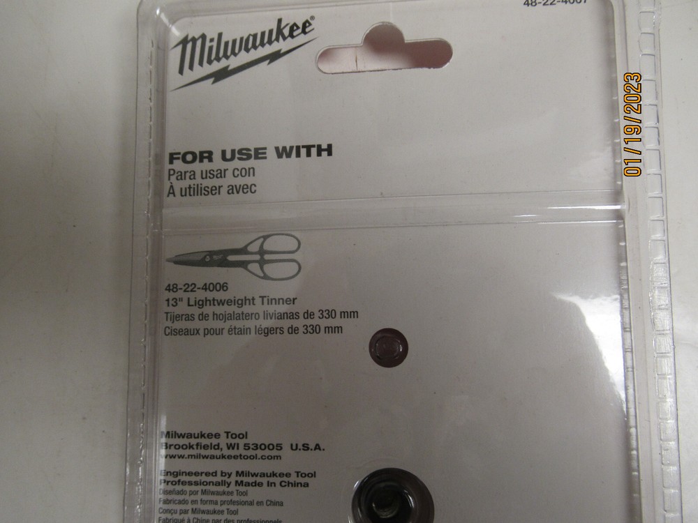 Milwaukee 48-22-4007 Lightweight Tinner Replaceable Blades