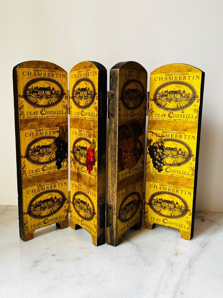 48cm Chinese Wooden Folding Screen Privacy Divider Mini Panel Desktop Decor