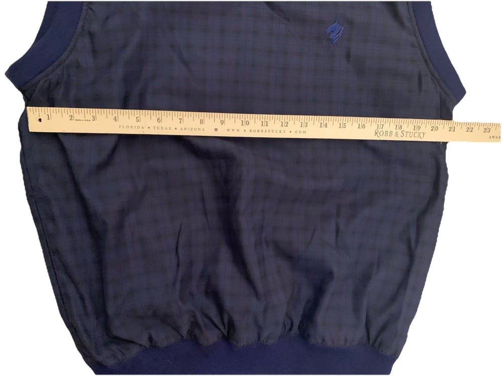 ProQuip Windshield Golf Vest Men’s Medium Navy Blue Plaid