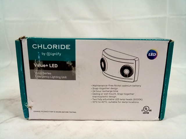 Signify Chloride Value + LED Emergency Lighting Unit VLLU2 - No Remote Capabilit
