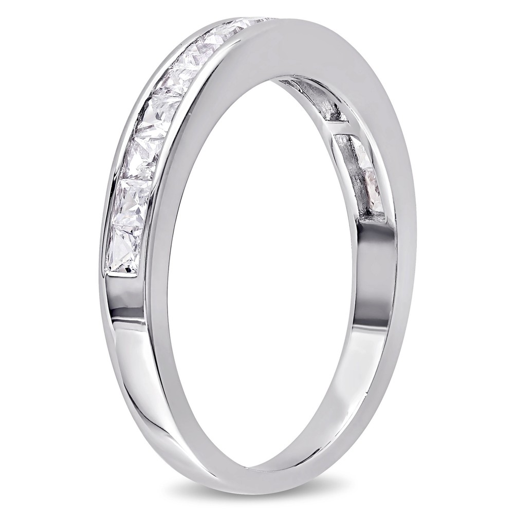 Amour Sterling Silver Created White Sapphire Eternity Ring