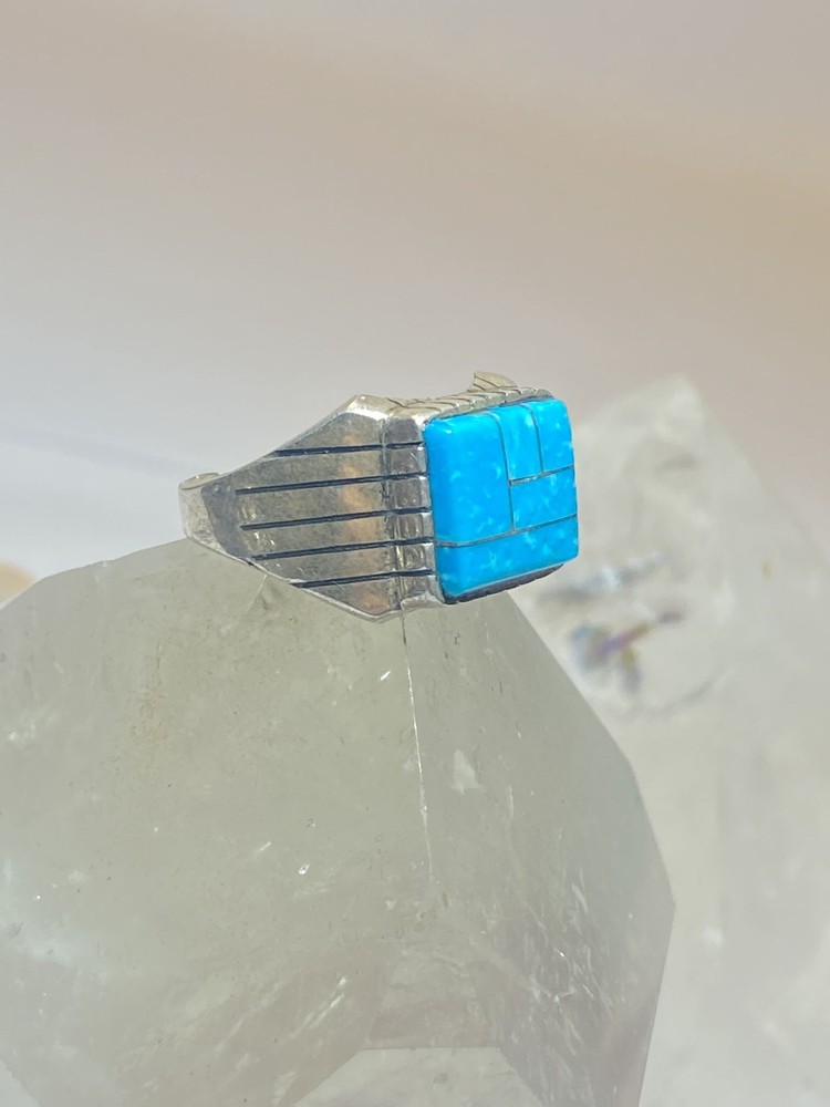 Blue ring size 8.75 sterling silver band southwest