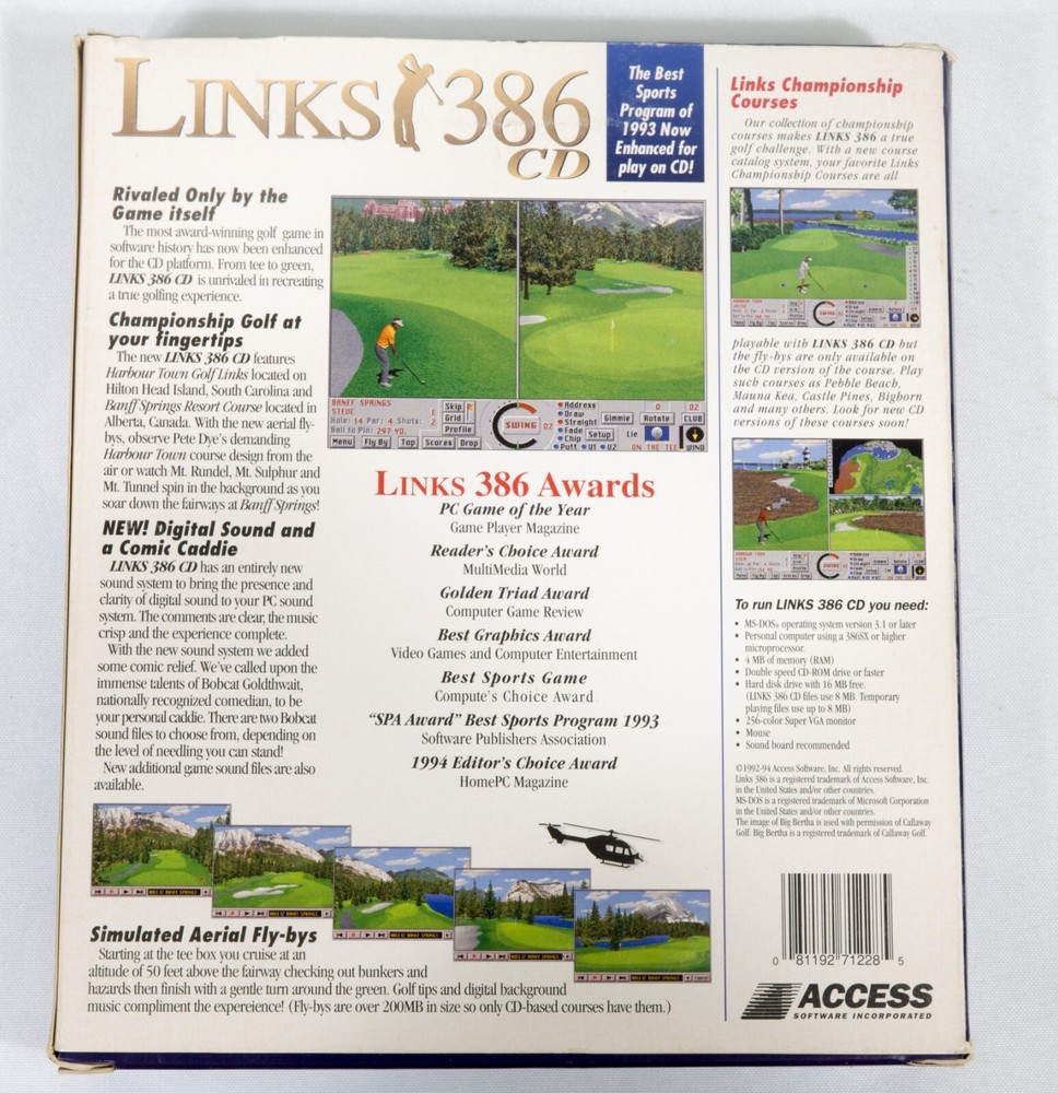 Vintage Access Links 386 CD-ROM MS-DOS 1994 with box and docs ST533B22