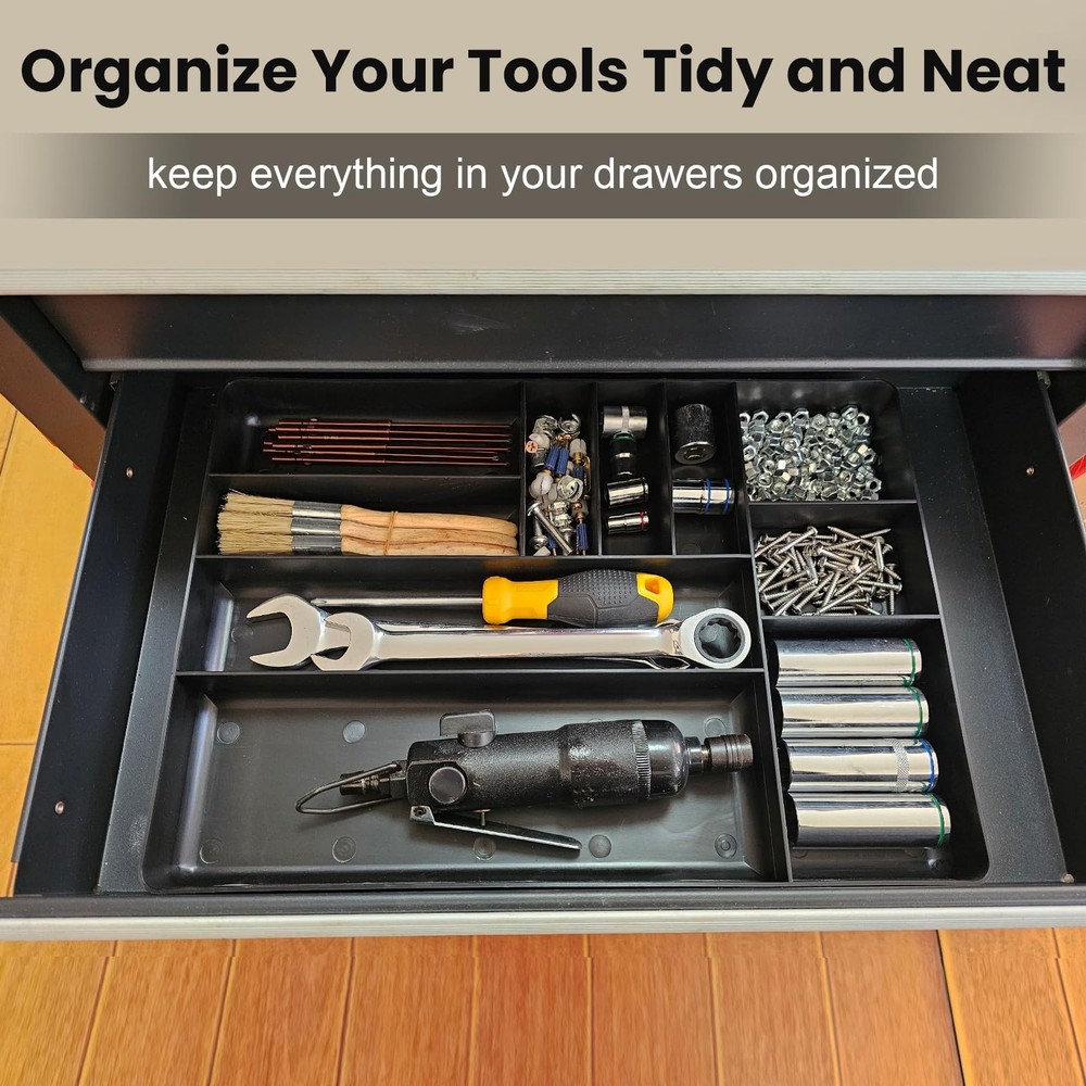10-Compartments Tool Organizer Tray, Tool Drawer Organizer Tray, Tool Box Org...