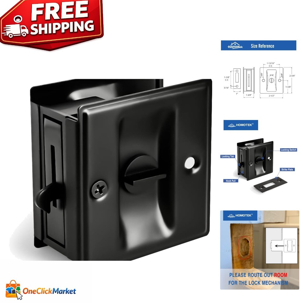 Versatile Keyed Lock for Sliding Doors - Stylish Security Solution in Black