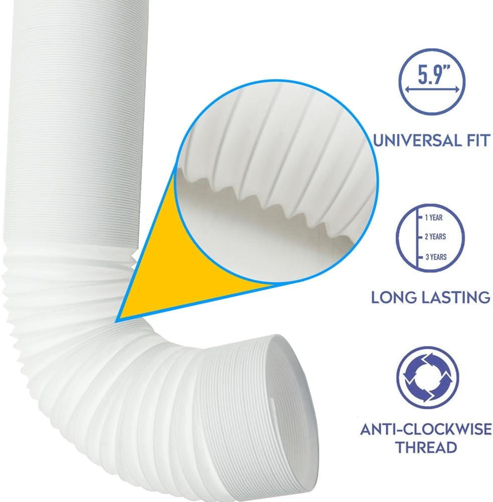 Portable Air Conditioner Hose, Portable Exhaust Vent Hose with 5.9 Inch Diameter