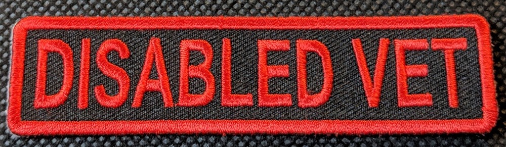 Disabled Veteran Disabled Vet Embroidered Biker Patch