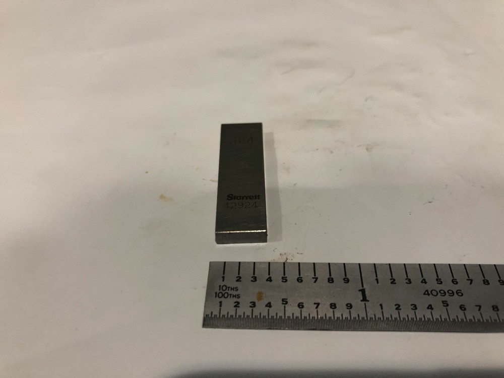 .134" Starrett Rectangular Steel Gage Gauge Block.