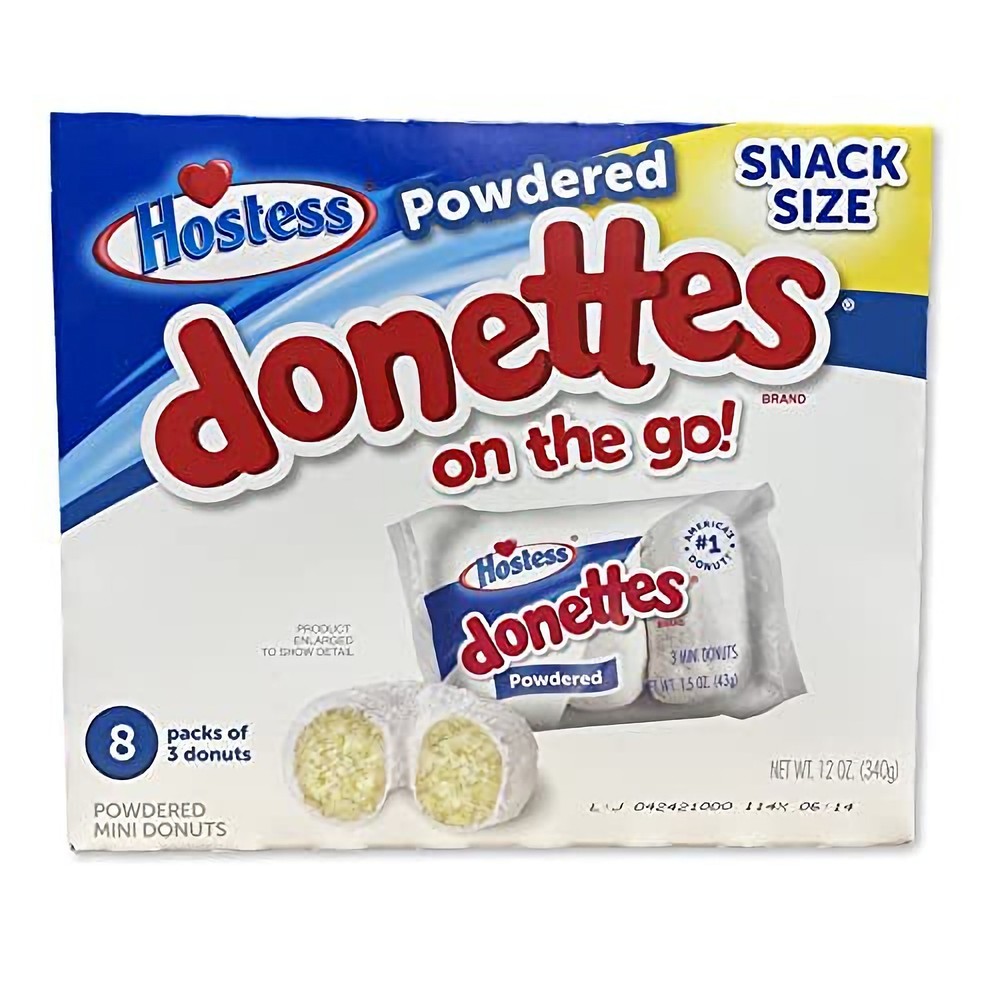 Hostess Powdered Donettes Bulk Value Pack | 96 Total Donuts