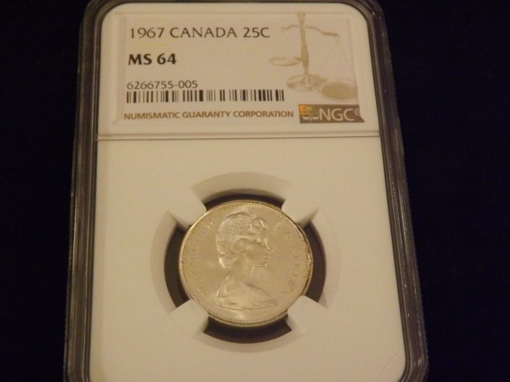 1967 25c      Canada    NGC MS 64