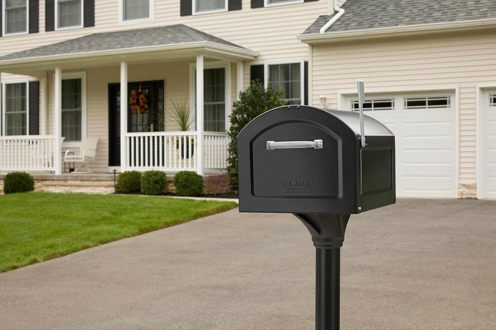 Mailboxes 950020B-10 Centennial Postmount Mailbox Larger inner compartment Black