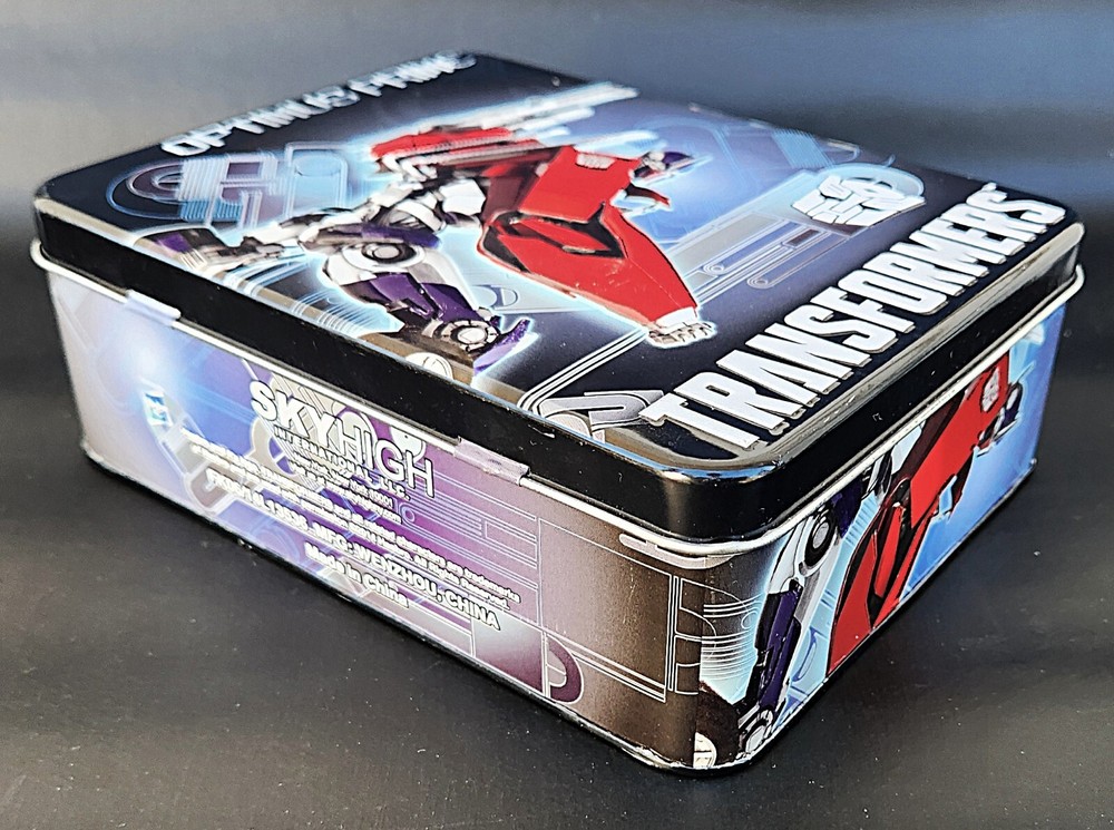Hasbro 2014 Transformers Optimus Prime Tin Activity Lunch Box (EUC)