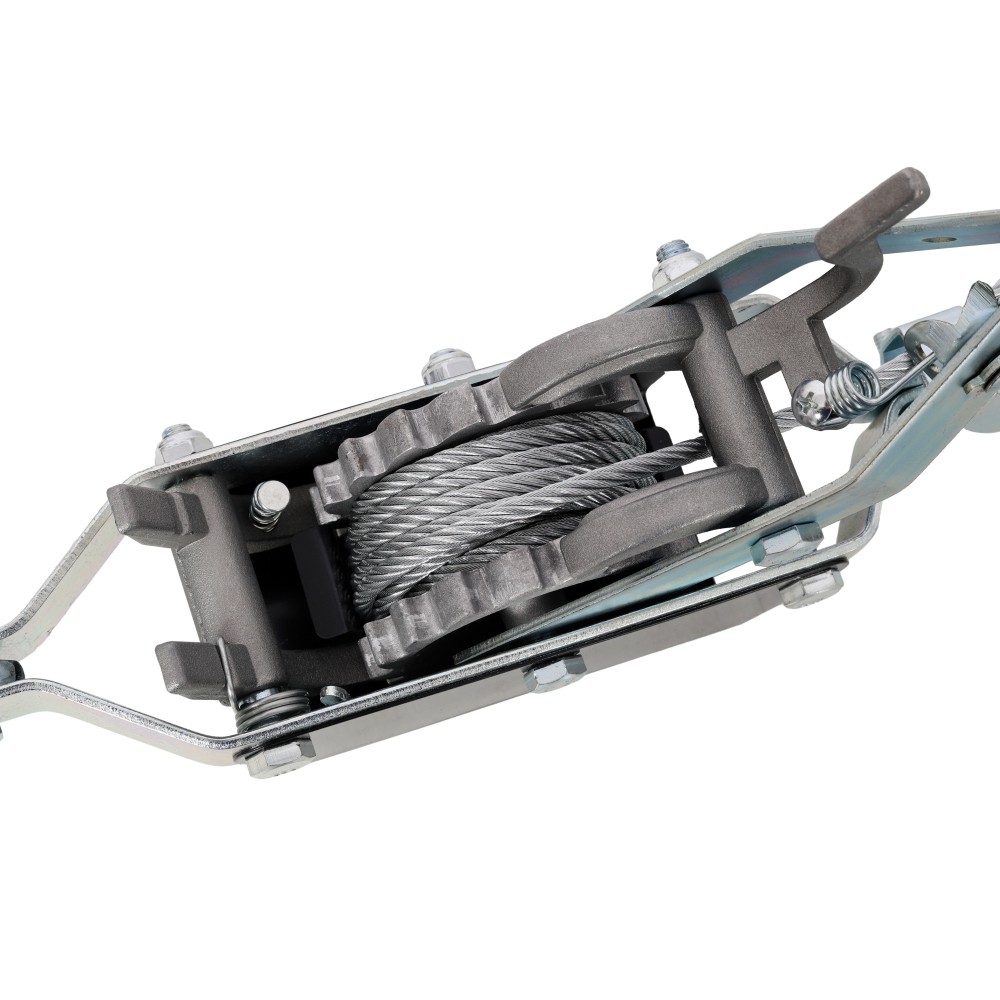 4T HAND Winch PULLER,DOUBLE GEAR 3 HOOKS 12FT Cable,Power Cable Puller