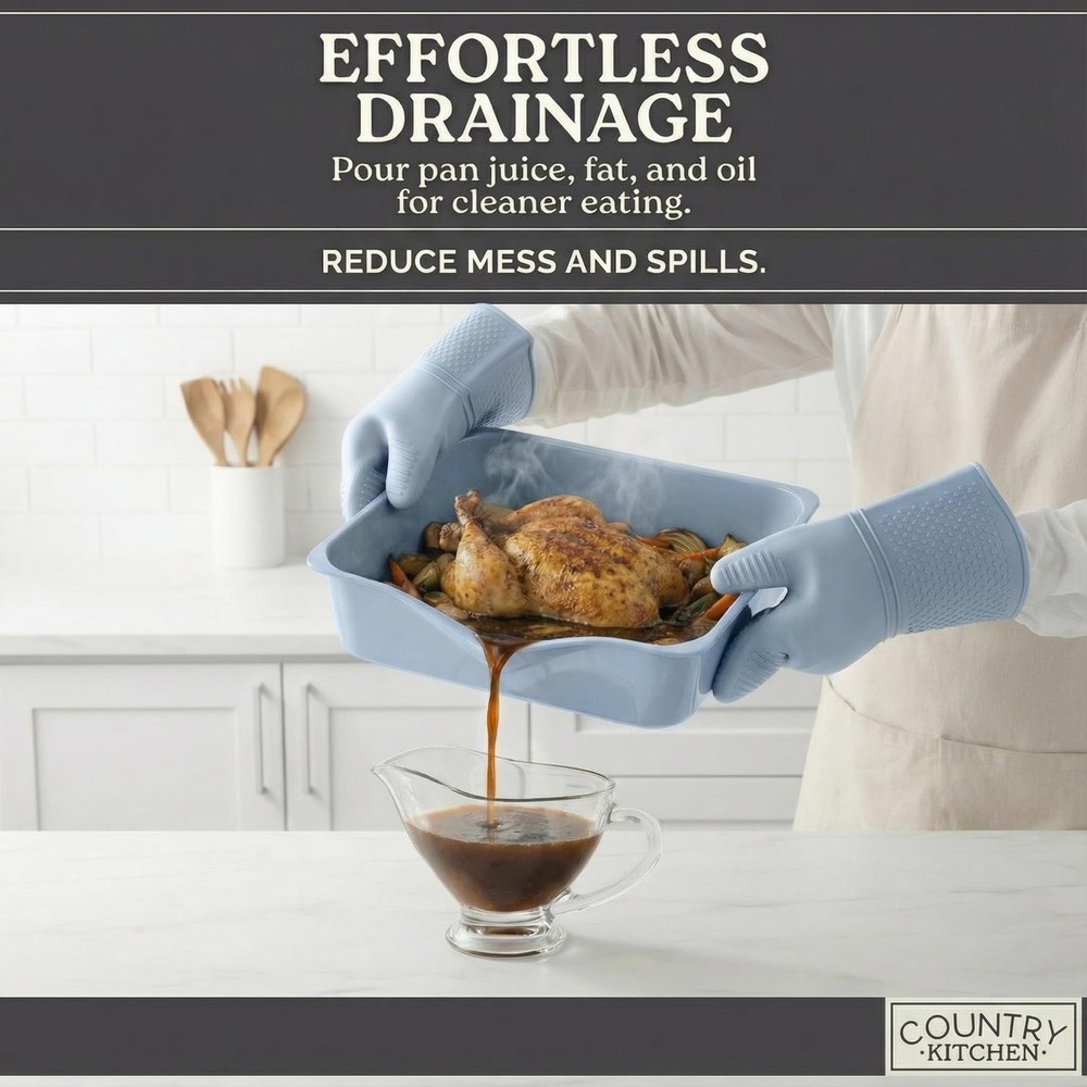 Country Kitchen Nonstick Stackable Bakeware Set - Deluxe 8 Pc, Light Blue