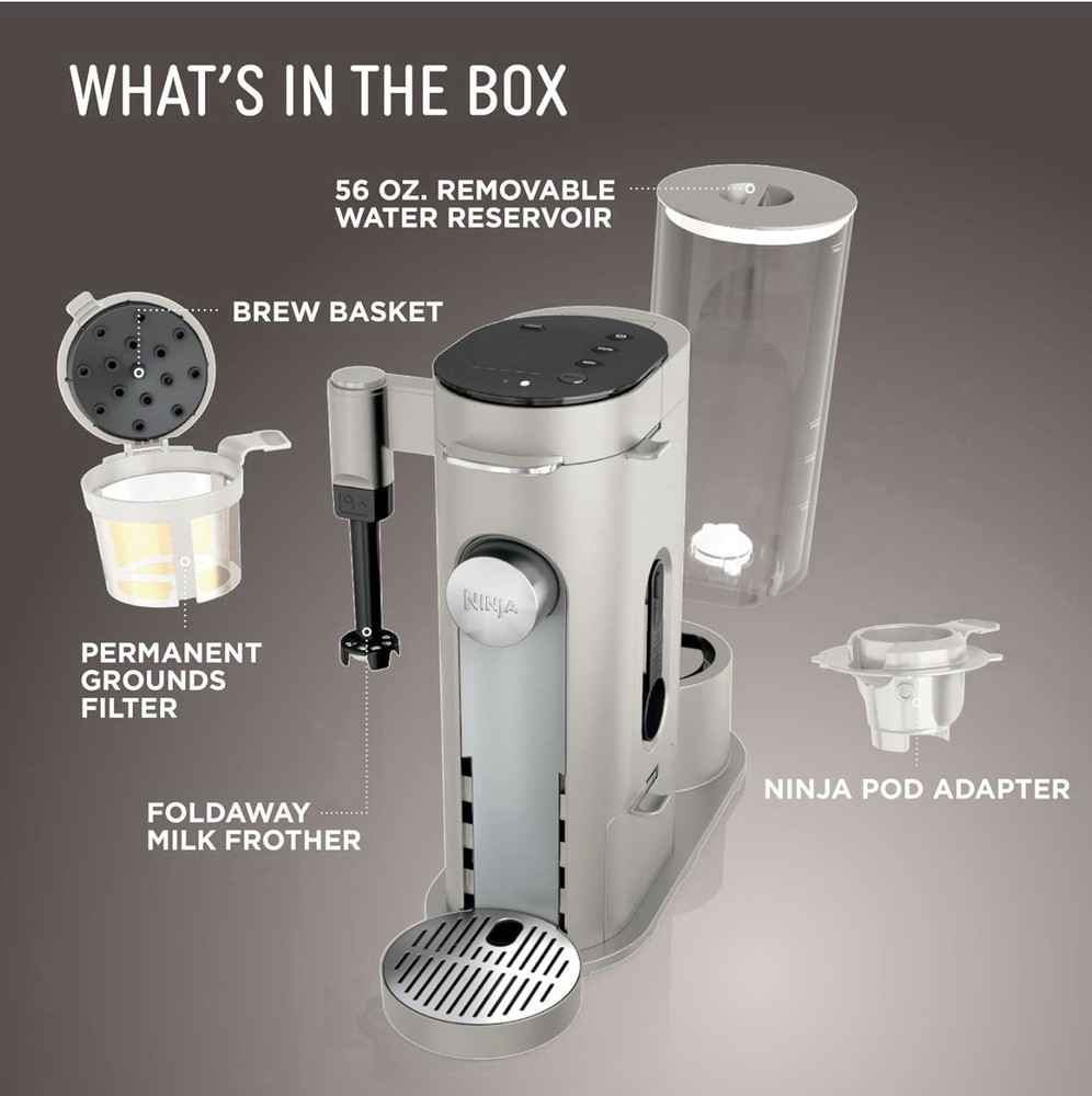 Ninja Pod & Grounds - Specialized single-portion coffee maker, compatible with K
