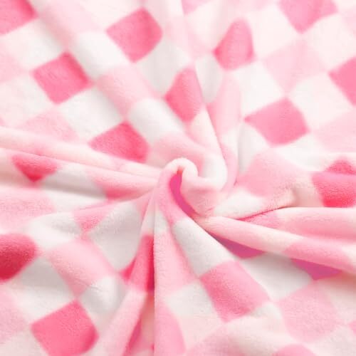 Fleece Throw Blankets, Gradient Pink Buffalo 50“ x60” Gradient Pink Plaid