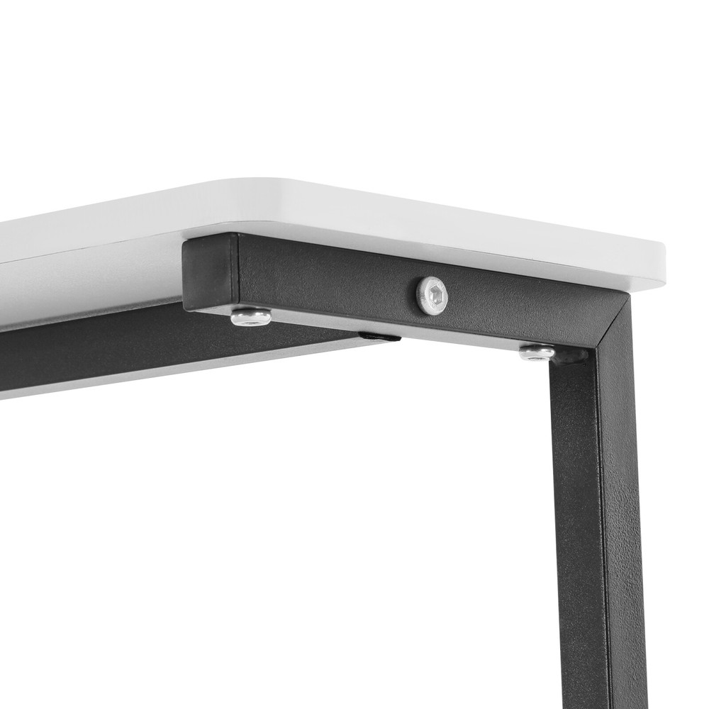 3-tier Computer Desk, Home Office Desk, Rolling Computer Desk, Black, White