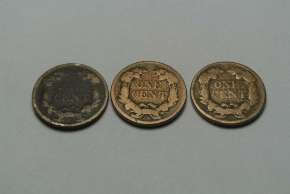 3 Three 1858 Flying Eagle Cents, Low Grades With Dates, CHEAP! - C8069