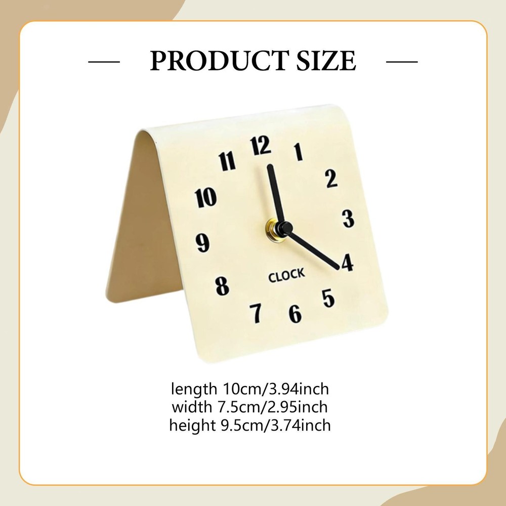Table Analog Clock Non Ticking Ornament Silent Modern Decorative Tabletop Clock