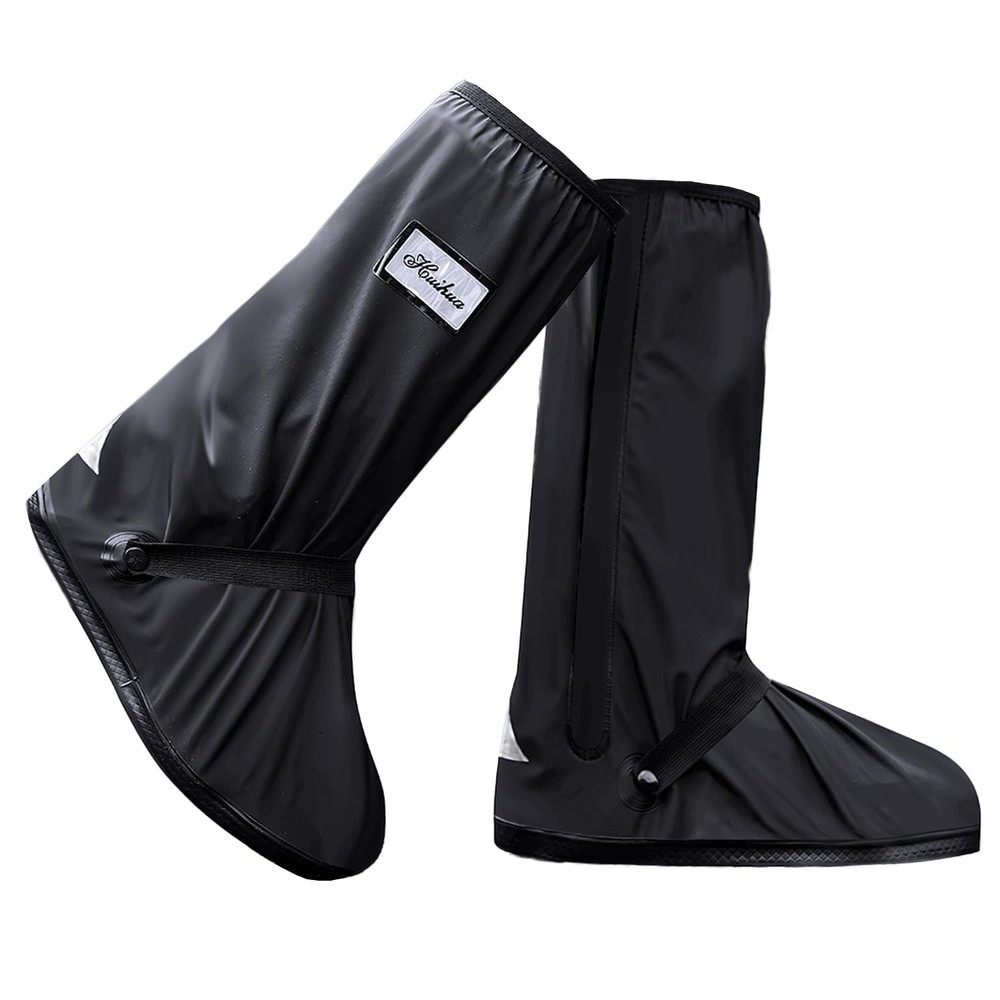 USHTH Black Waterproof Rain Boot Shoe Cover with Reflector (1 X-Large,