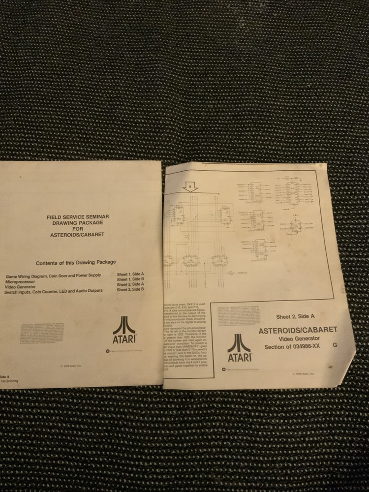 Original Asteroids Drawing Package + Schematics