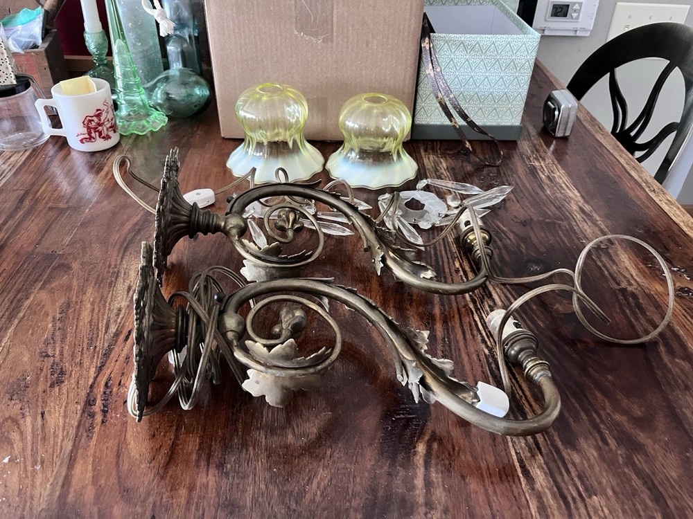 Victorian Era Brass Lamp Wall Mount