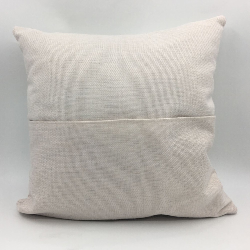 4Pcs 15.75" Sublimation square Blank Linen Polyester Pocket Pillow Case Cover