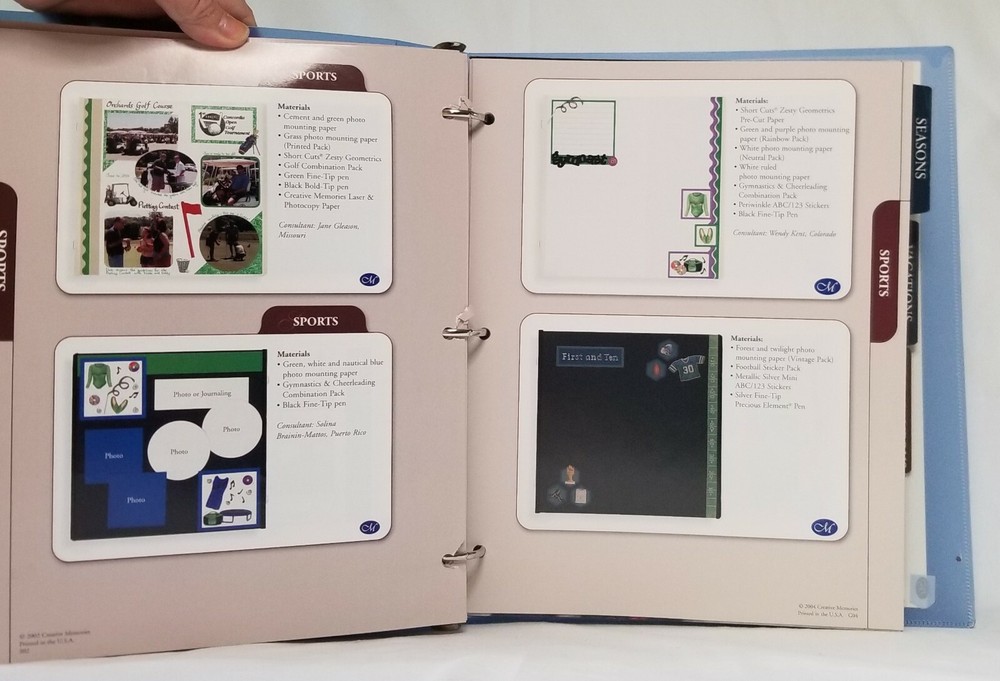 Creative Memories PAGE PATTERN NOTEBOOK scrapbooking page ideas.