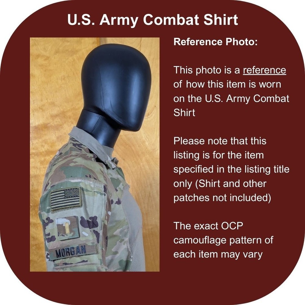 Second Lieutenant (2LT) OCP Rank Patch, Hook Fastener, Army Combat Uniform (ACU)