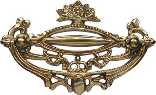 (5 Pack) 3 inch Victorian Floral Basket Pull Cast Brass