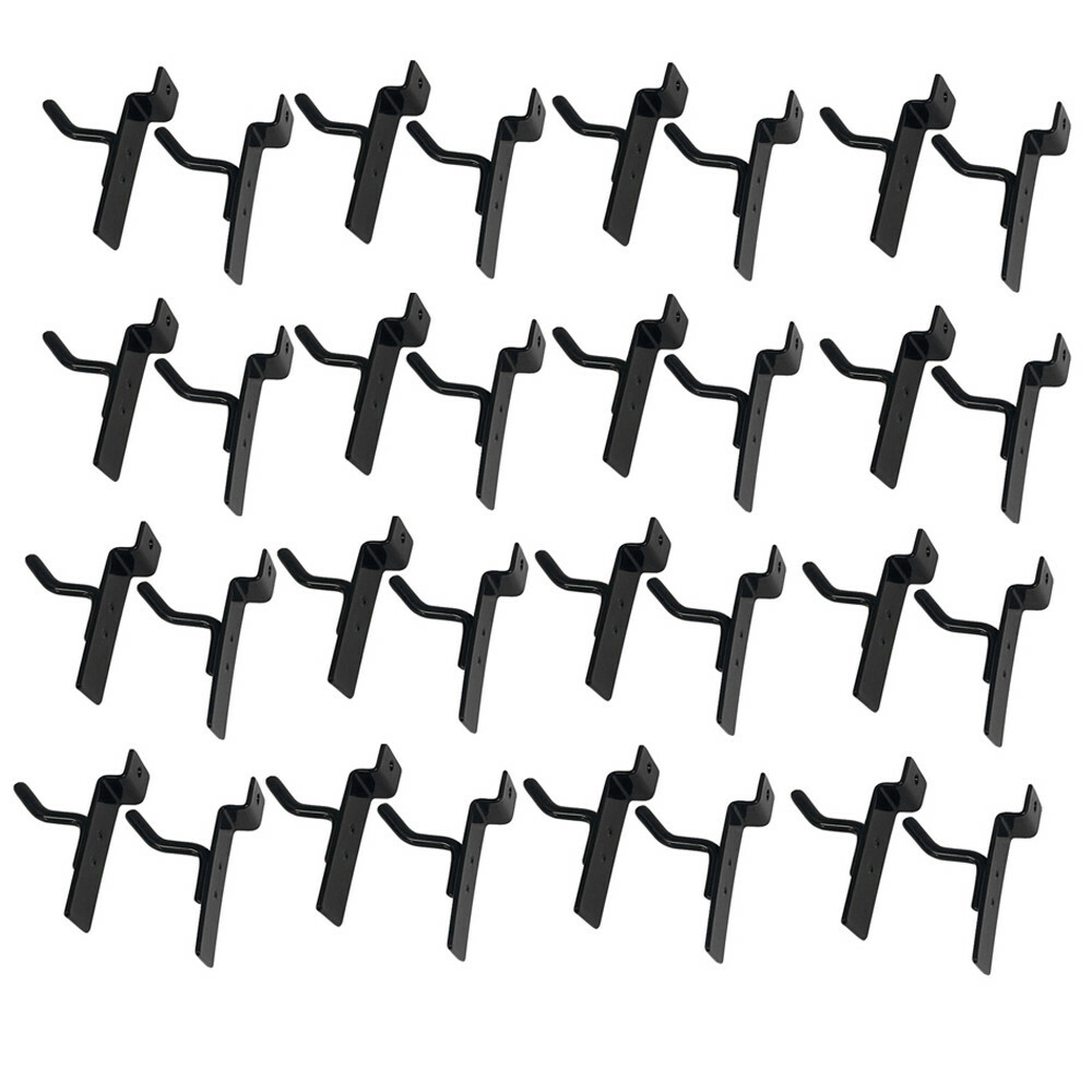 1" Slatwall Hook Panel Display Hooks, 1/4" Thickness Metal, Black - PACK 50