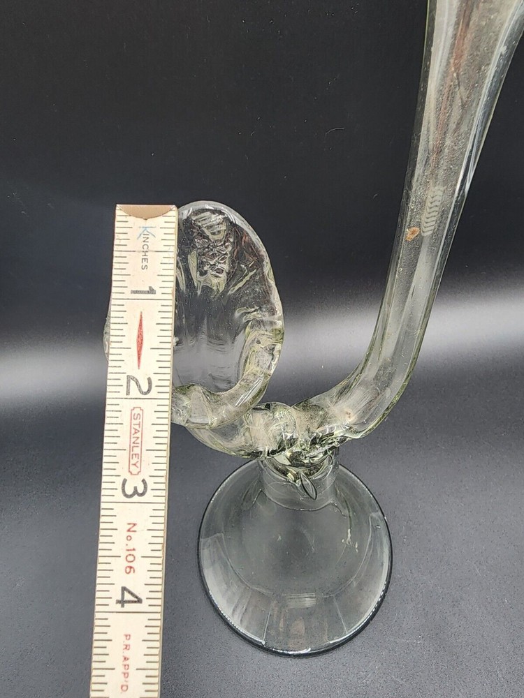 Clear Hand Made Double Sided headed vase Two Necks