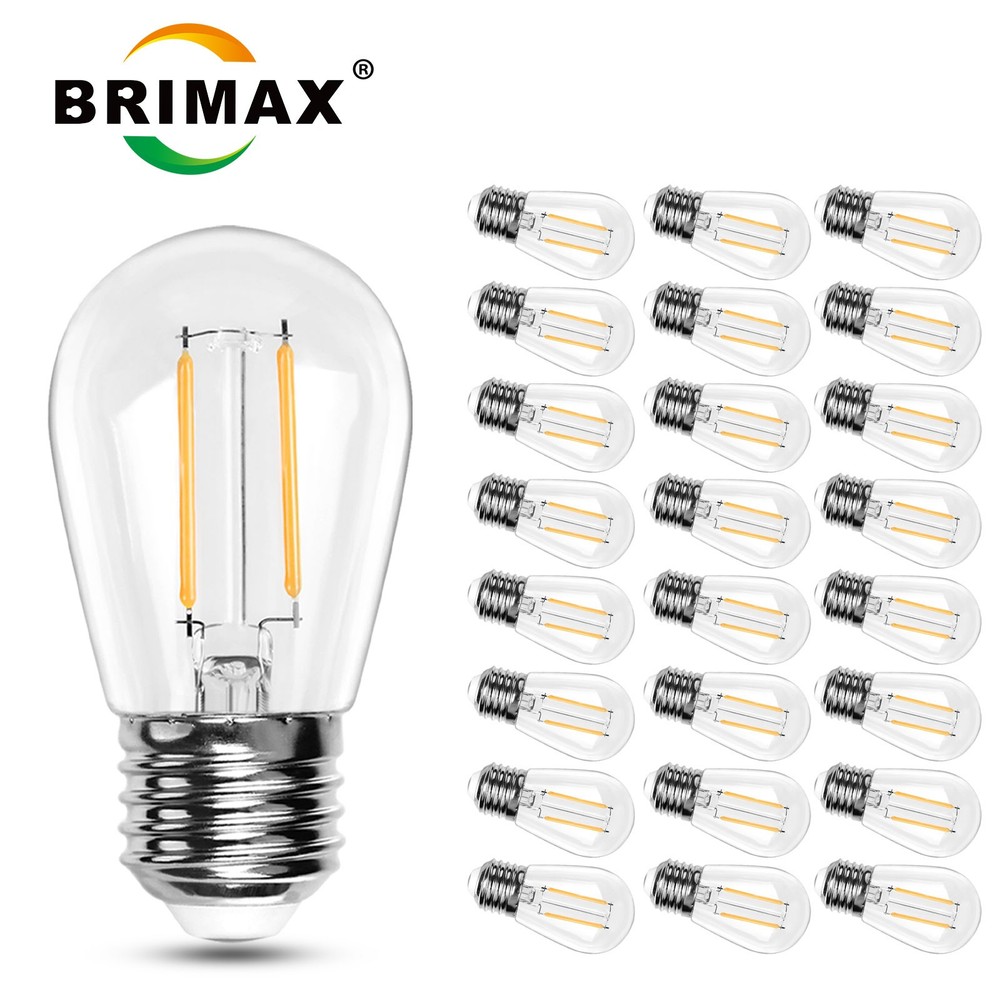 LED bulbs S14 E26 Outdoor Edison lights 2W  (25Pack)for String Light Replacement