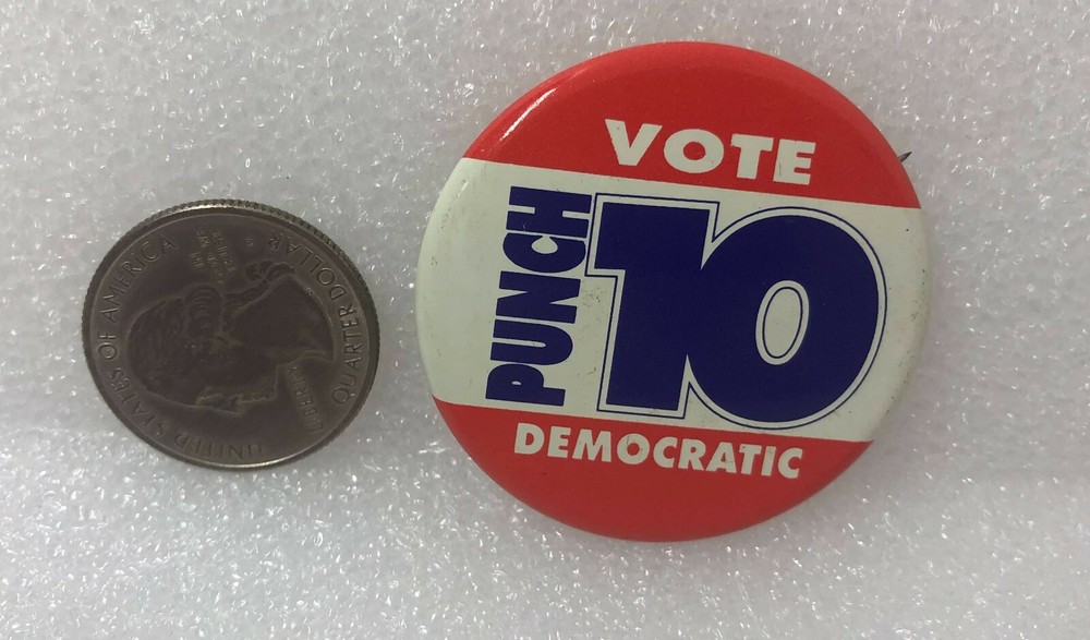 Punch 10 Vote Democrat Pin