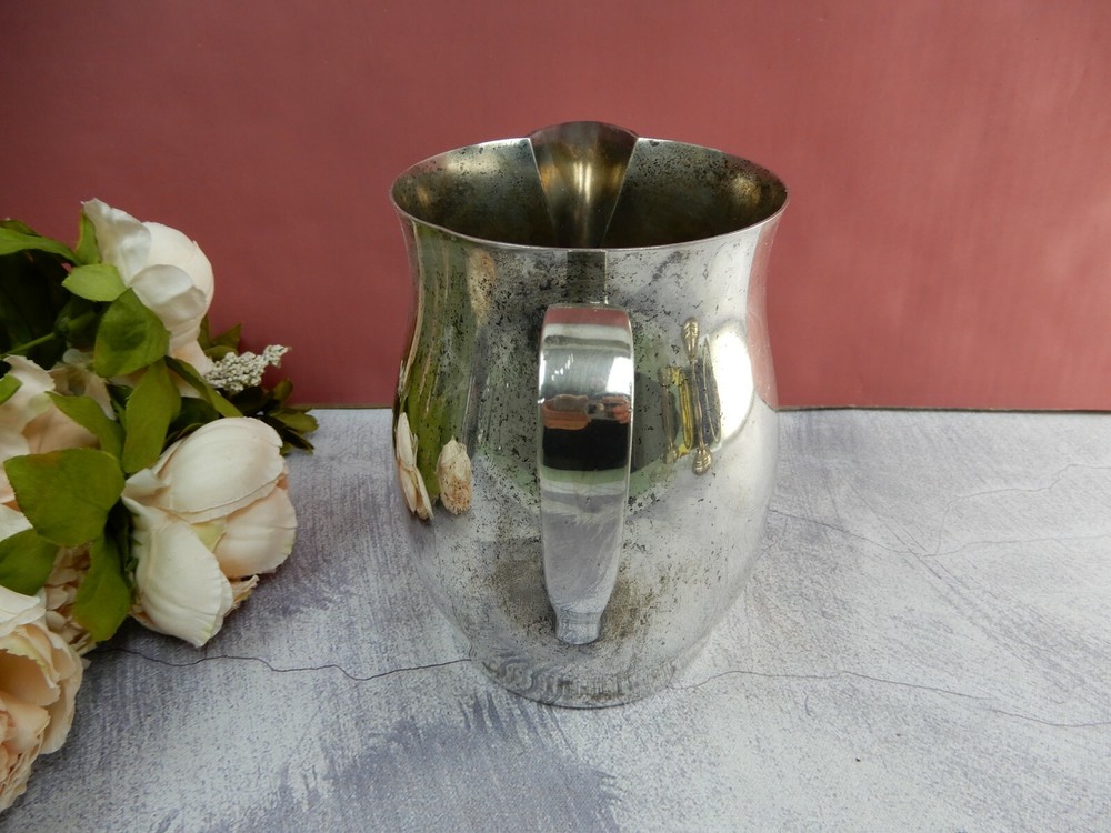 Vintage Academy Silver On Copper Water Pitcher 5