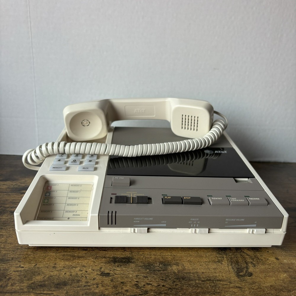 AT&T Model 1510 Answering System Retro 2-Way Programmable Office Phone - White