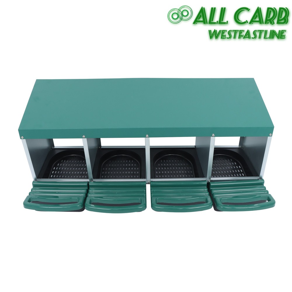 Chicken Nesting Boxes 4 Hole With Perch Metal Chicken Egg Laying Nesting Box