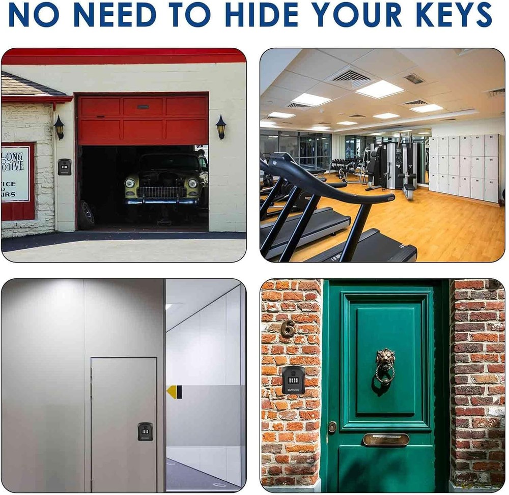 Outdoor Lock Box with Code – 4-Digit Key Safe Storage for Home & Office