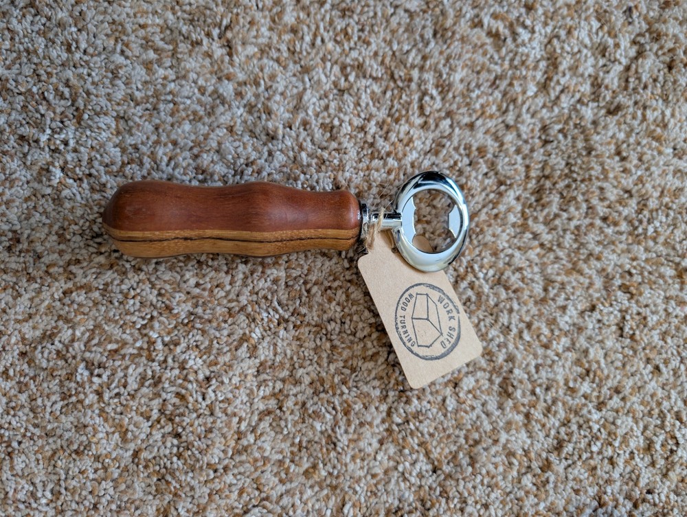 Wood Rustic Bottle Opener, Custom Turned, Hand Made