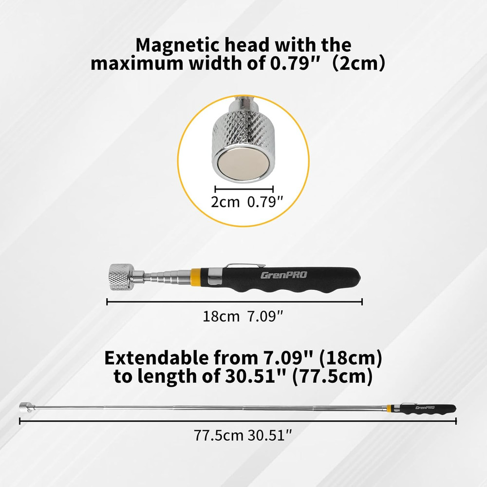 Magnetic Sweeper 2-Pack Heavy Duty Nail Magnet Roller Telescoping Handle 8.8LB