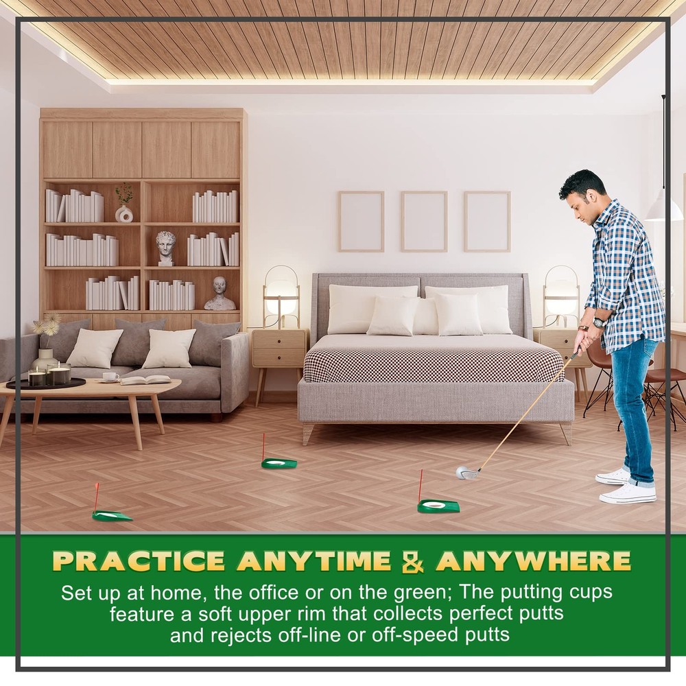 Golf Putting Practice Cup Hole Training Aids Golf Accessories Training Putter...