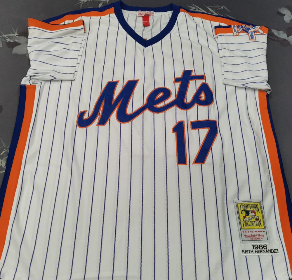 VINTAGE Keith Hernandez #17 Mets Throwback Pullover White Sewn Stitched Jersey.