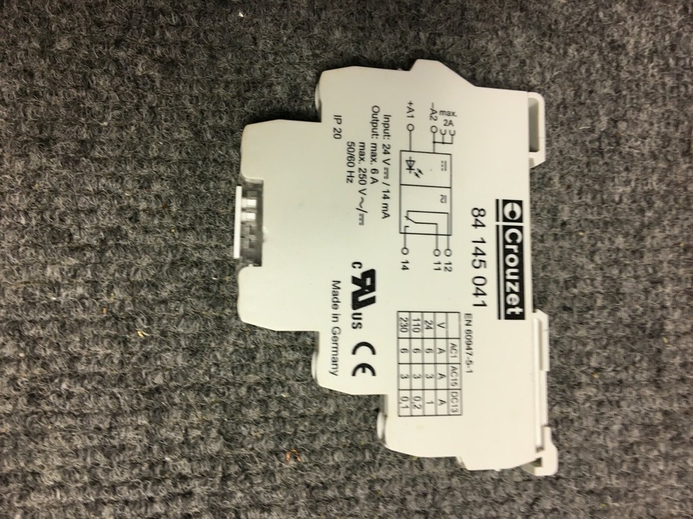Relay Crouzet 84 145 041 Input 24VDC Output 250VAC 6A
