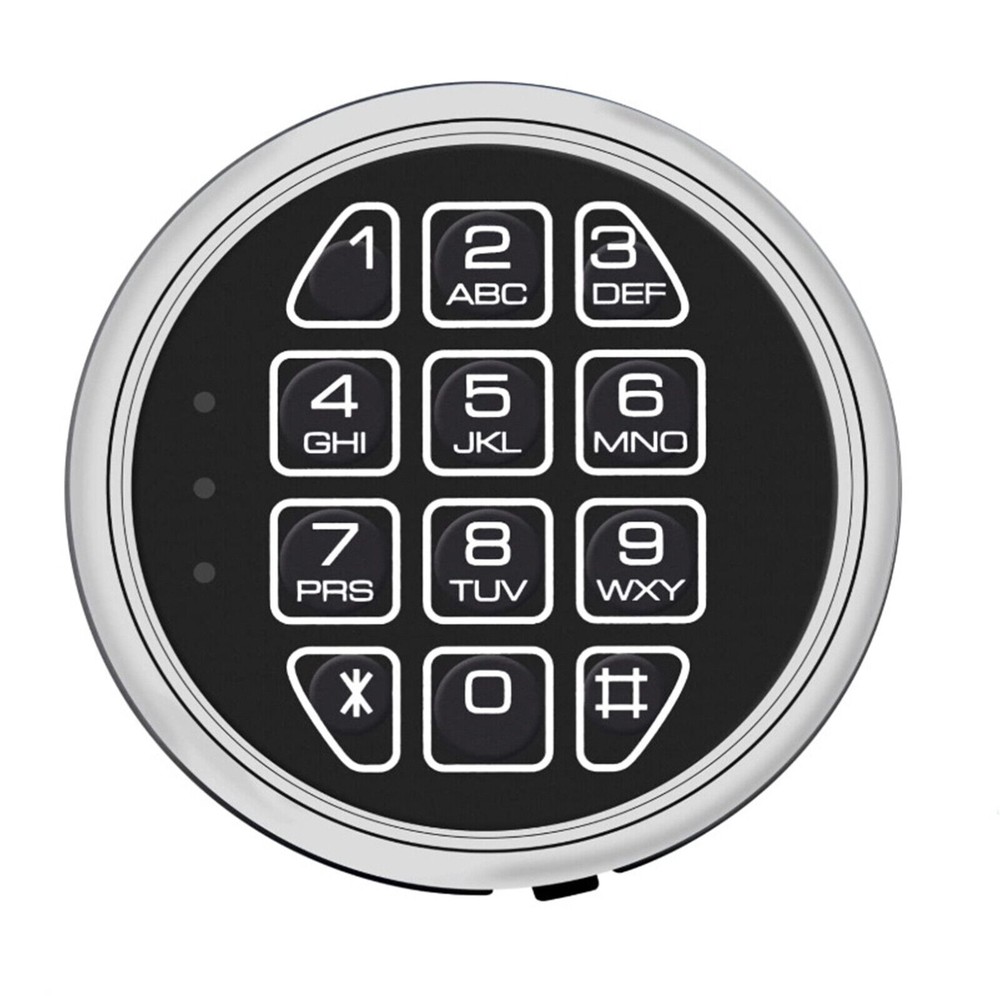 Gun Safe lock Replacement Chrome Keypad include 2 Override Keys &Solenoid Lock