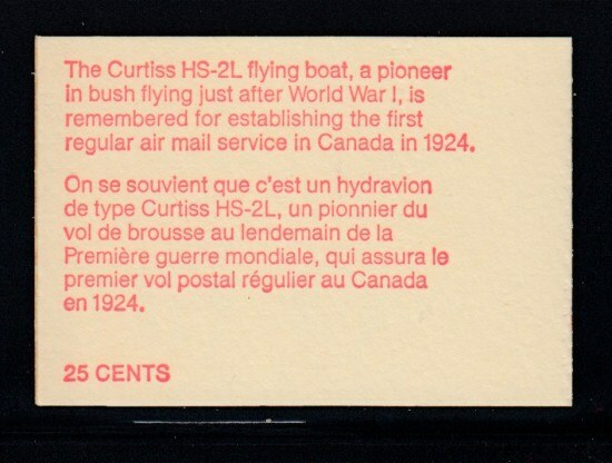 CANADA Curtiss HS-2L Flying Boat (586a) MNH booklet