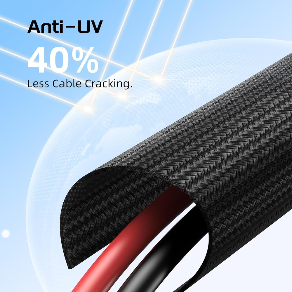 10AWG 30FT Solar Panel Extension Cable, Flame Retardant Protective Sleeving, Twi