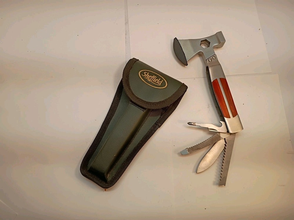 Sheffield 7077 Stainless Hatchets / Axe Multi Tool Saw Blade / Folding Knives