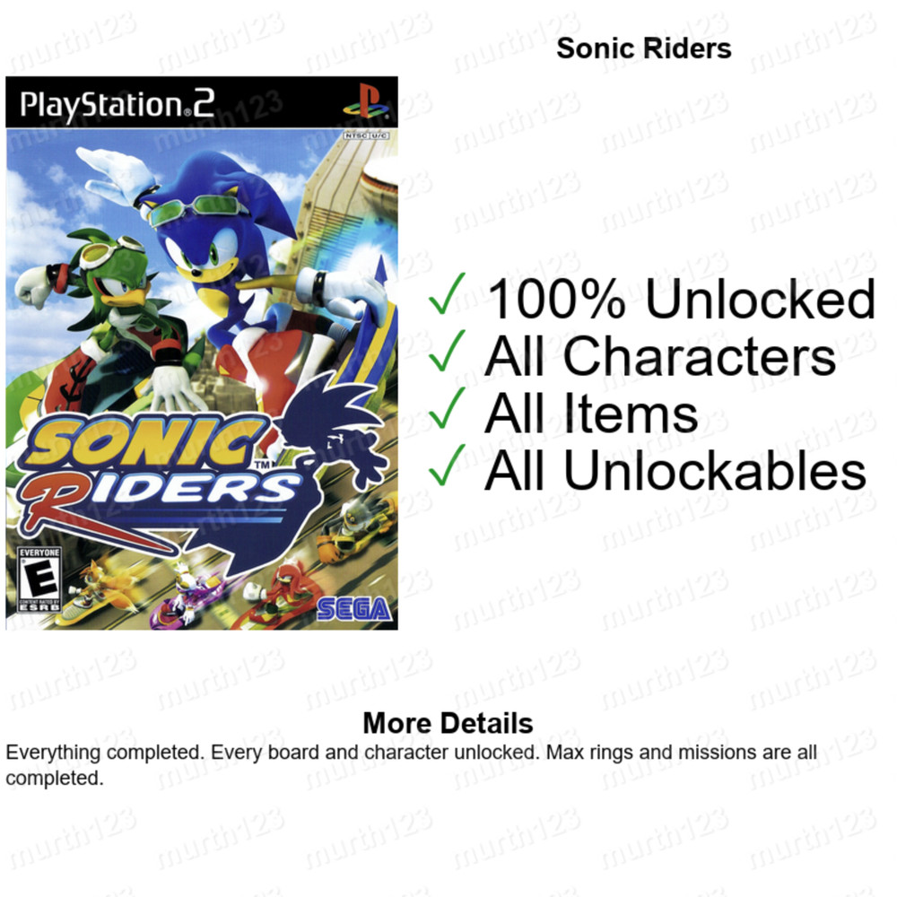 Sonic Heroes Mega Collection PLUS Shadow Riders Unleashed PS2 Memory Card Save