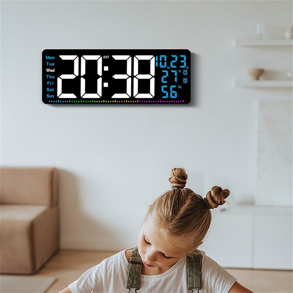Innovative 16 Inch Digital Wall Clock with Adjustable Brightness Functionality
