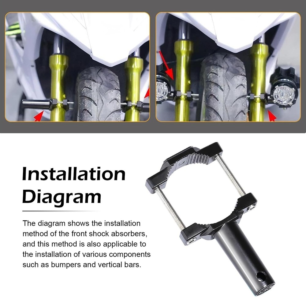 2 PCS Motorcycle Spotlight Mount Brackets, Front Aux Light Fork Mounts, Shock...